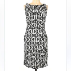Nine West Black and White Geometric Midi Dress